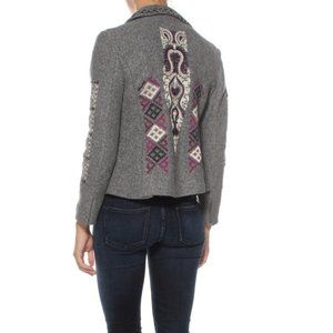 New Odd Molly Uptown Girl Embroidered Gray Blazer Size 1 (Small) LAST ONE!